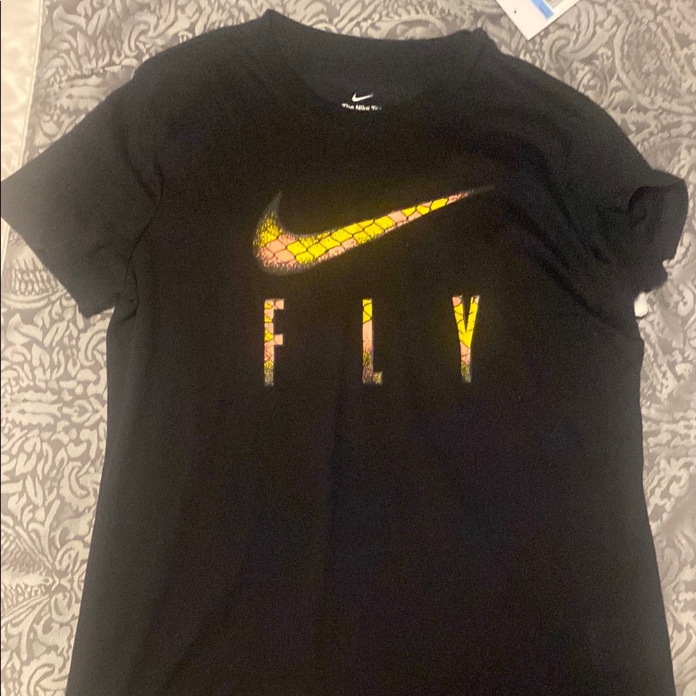 Nike Black T-Shirt with Yellow Logo